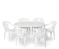 Set masa ovala + 6 scaune ATLANTIC - alb